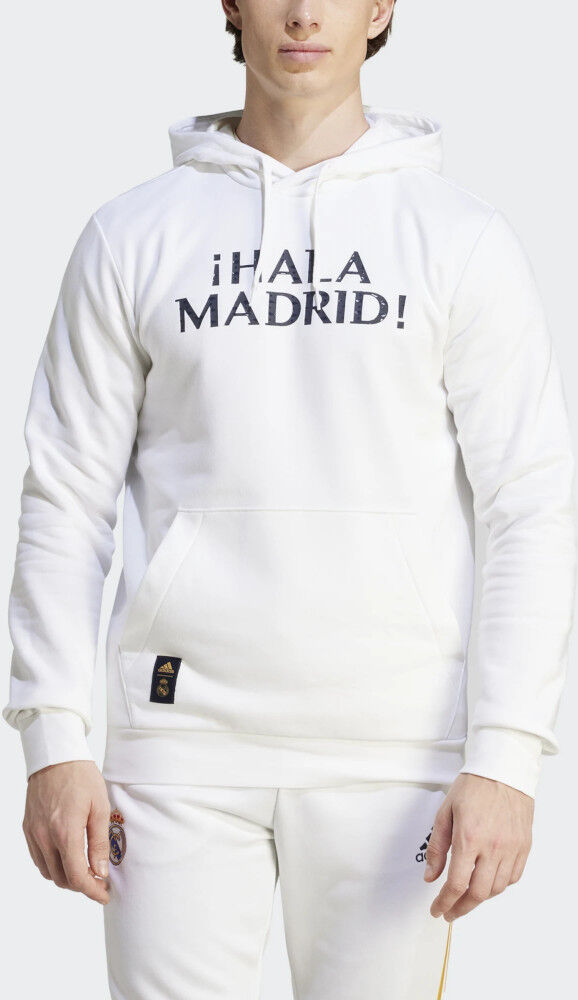 adidas Real Madrid Felpa Cappuccio Hoodie UOMO Bianco 2023 24 DNA HD