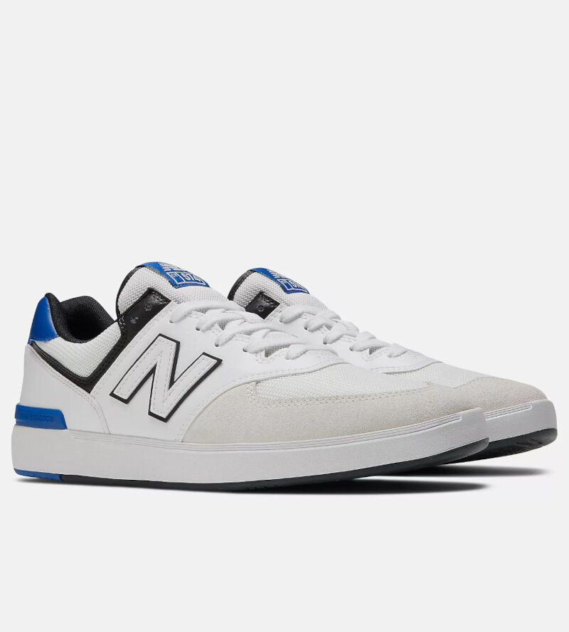 new balance scarpe sneakers uomo court 574 uomo white/royal lifestyle