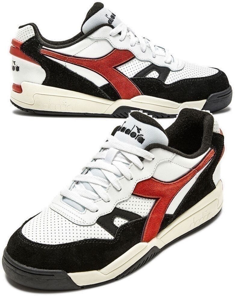 Diadora Scarpe Sneakers UOMO WINNER SL Bianco rosso Lava Pelle T2 Lifestyle