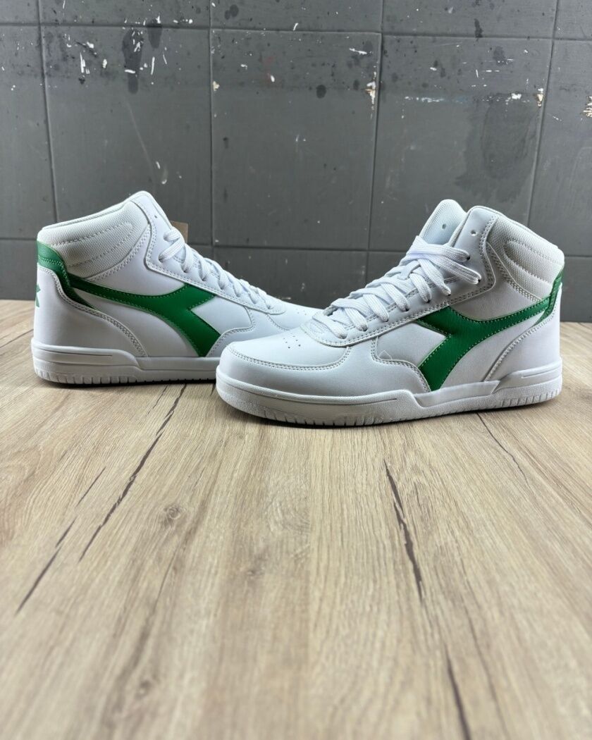 Diadora Scarpe Sneakers UOMO RAPTOR MID Bianco Crema Pisello Lifestyle