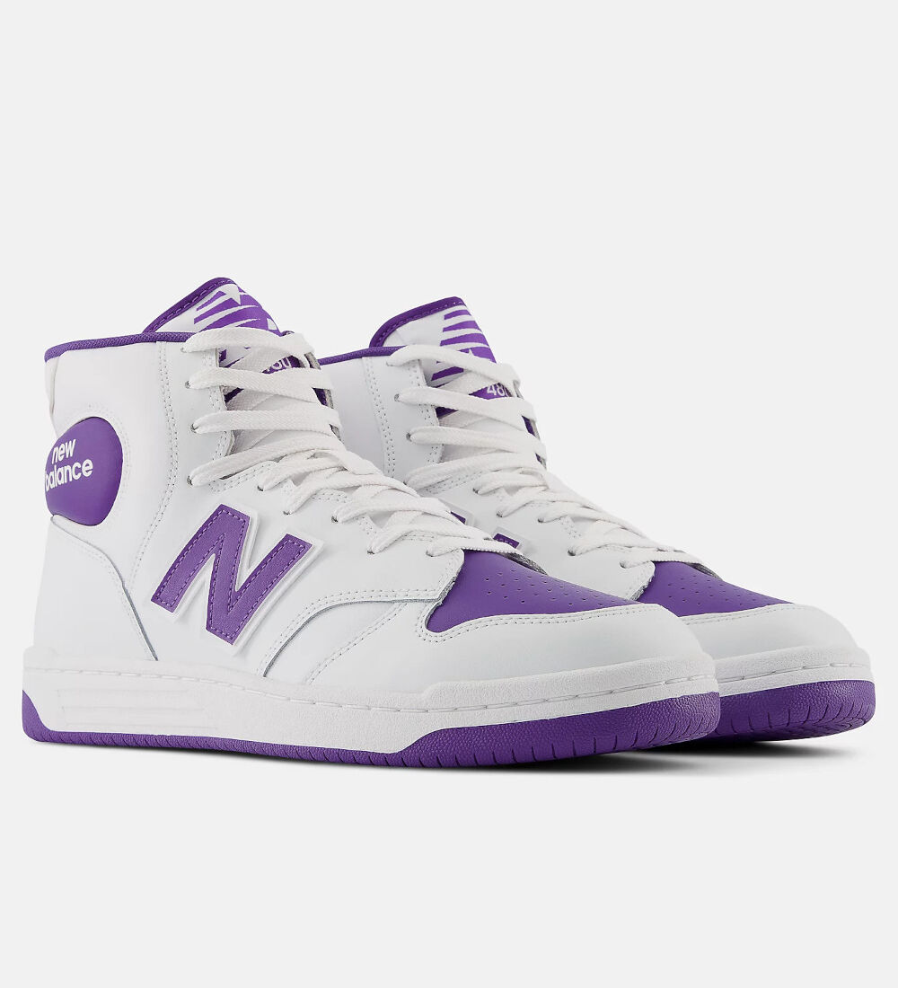 New Balance Scarpe Sneakers Unisex Mid Bianco Viola BB480 Lifestyle