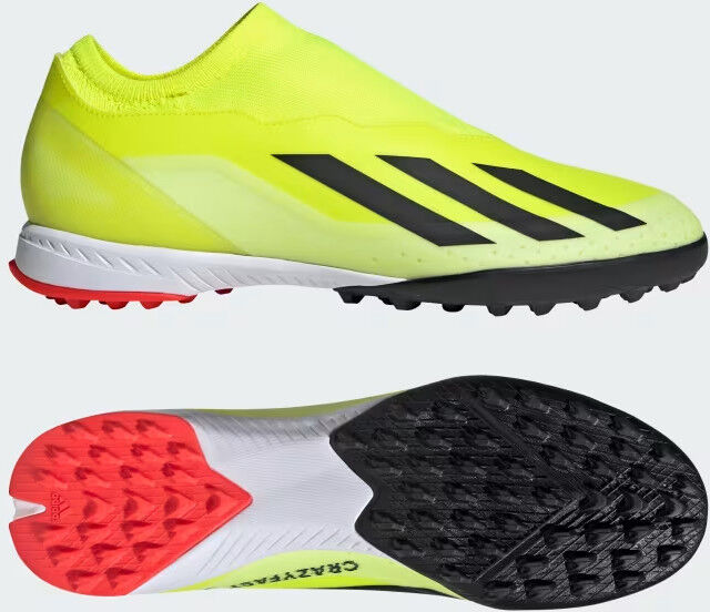 adidas Scarpe Calcio Calcetto X Giallo CrazyFast League Laceless Turf UOMO