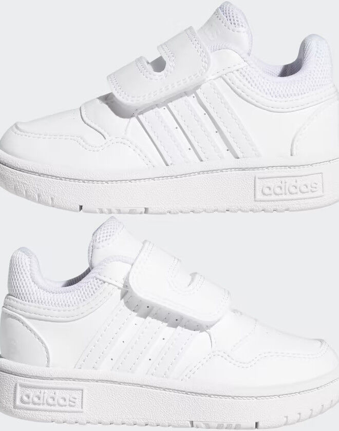 adidas Scarpe Sneakers Bambini Unisex HOOPS Feltro Strappo Total White