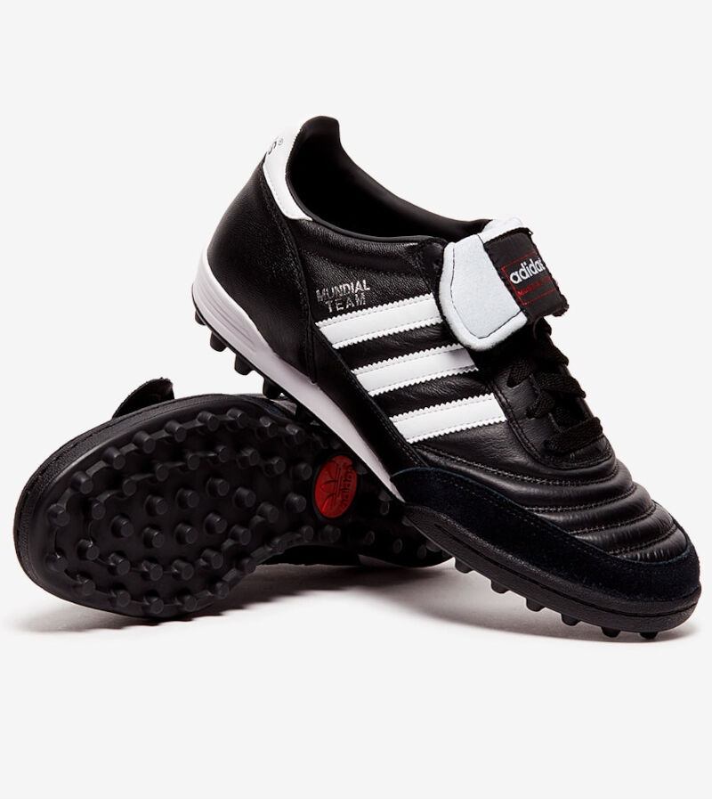 adidas Scarpe Calcio Calcetto Football MUNDIAL TEAM Turf Nero Vera Pelle