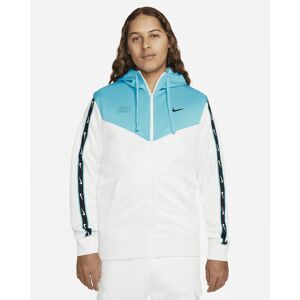 Nike Giacca Sportiva UOMO Bianco Azzurro Sportswear Repeat Full Zip Hoodie