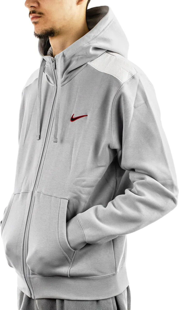 Nike Giacca Sportiva felpa cappuccio UOMO Grigio Sportswear Fleece Fz Hoodie Bb