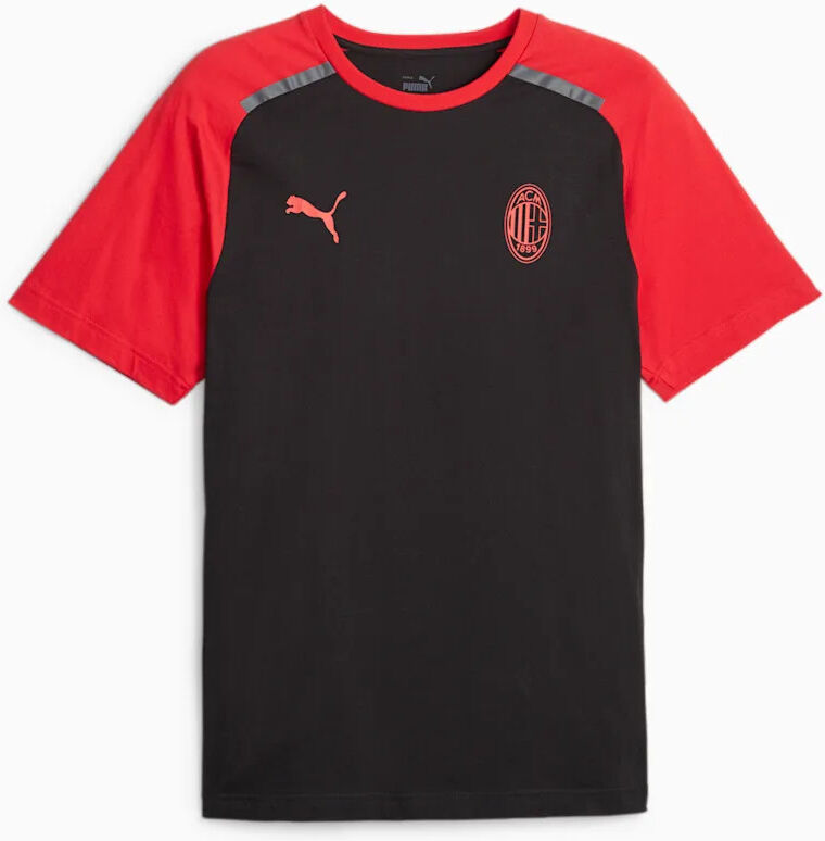 Puma Ac Milan T-shirt maglia maglietta 2023 24 Nero Cotone Jersey Casuals