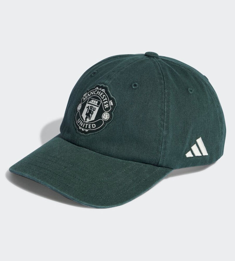 adidas Manchester United Cappello Berretto Unisex Verde Dad baseball 2023 24