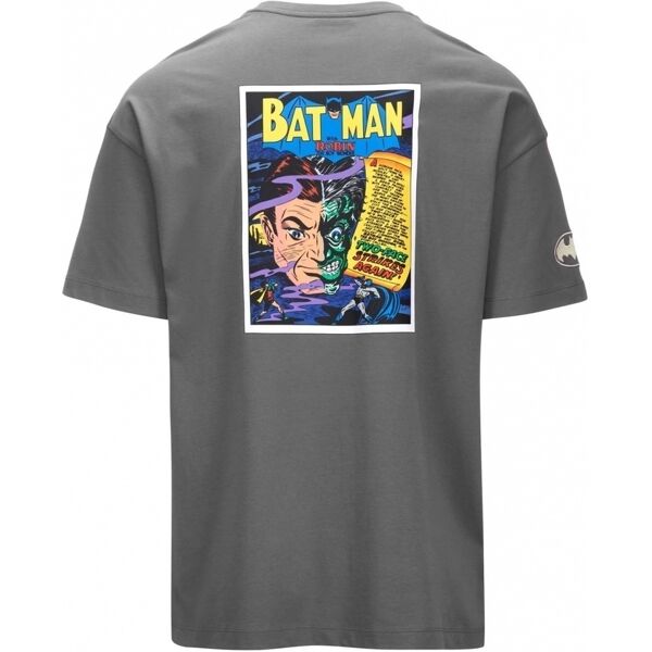 kappa t-shirt tempo libero uomo grigio authentic zaki warner bros batman cotone