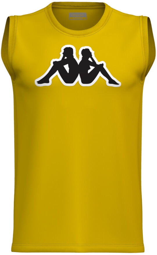 Kappa T-shirt Canotta smanicato UOMO Giallo LOGO DWAL Cotone