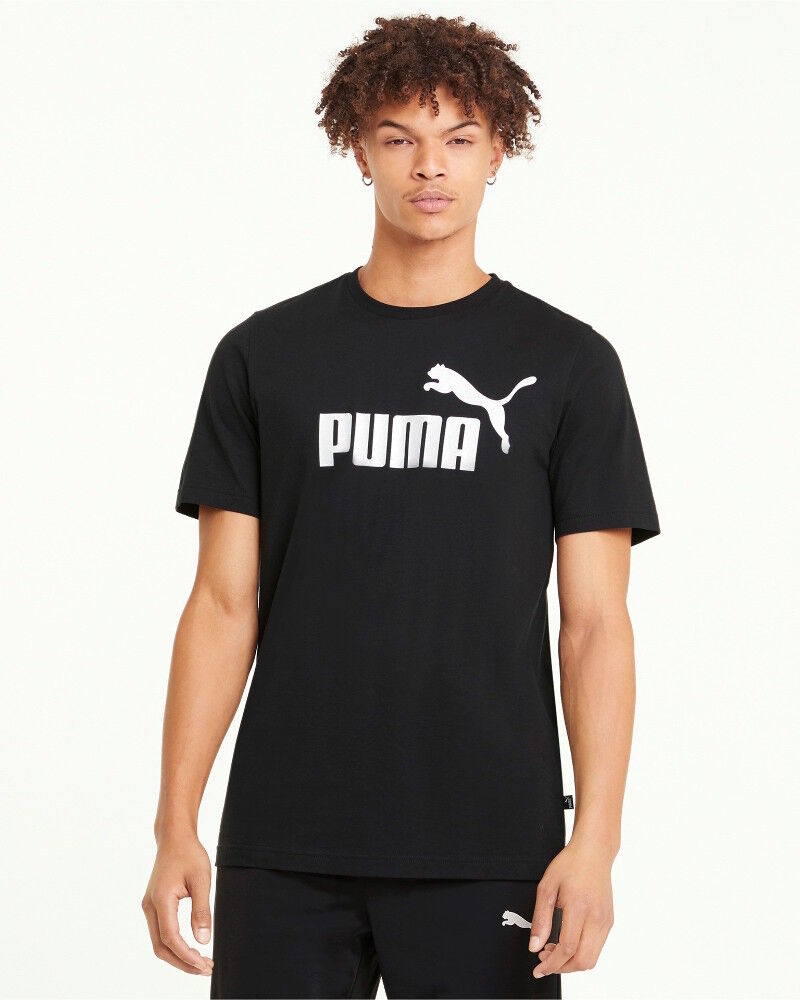 Puma T-shirt maglia maglietta UOMO Nero ESS Logo Tee Cotone
