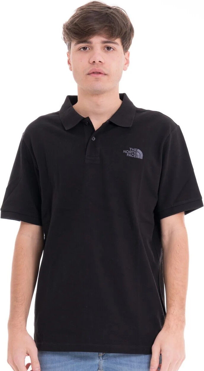 The North Face Polo Maglia UOMO Nero PIQUET M Regular Cotone