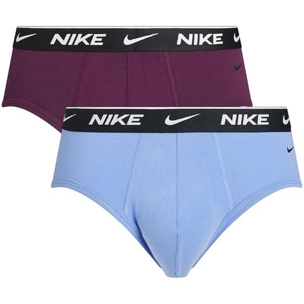 nike slip mutande intimo uomo underwear brief 2 pack celeste bordeaux cotone