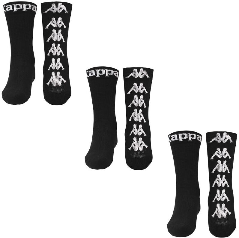 Kappa Calzettoni Socks Unisex Banda Nero authentic ATEL 3PACK mezza gamba