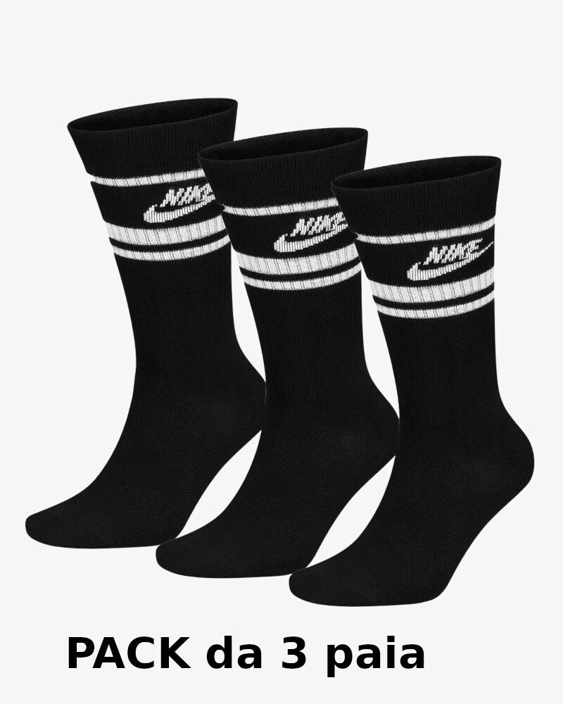 Nike Calze calzini Unisex Nero SPORTSWEAR EVERYDAY ESSENTIAL X 3 Paia