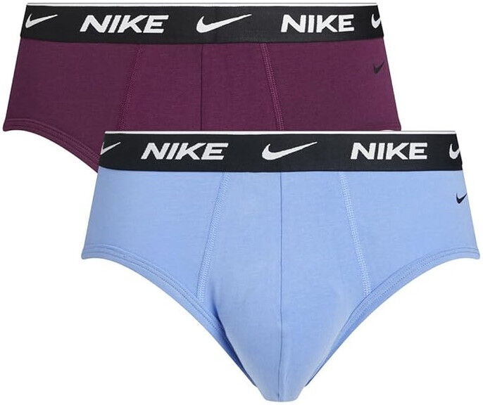 Nike slip mutande Intimo UOMO Underwear BRIEF 2 PACK Celeste Bordeaux cotone