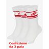 Nike Calze calzini Socks Unisex Bianco Rosso Sportswear EveryDay Essentials X 3