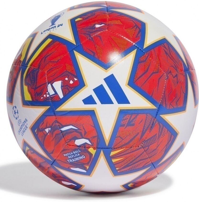 adidas Pallone Calcio Bianco Rosso Training UEFA Champions League 2024