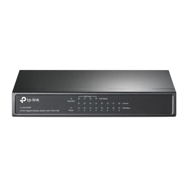 tp-link 8 porte gigabit switch con 4 porte poe tl-sg1008p