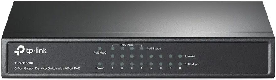 TP-Link 8 Porte Gigabit Switch Con 4 Porte Poe Tl-Sg1008p