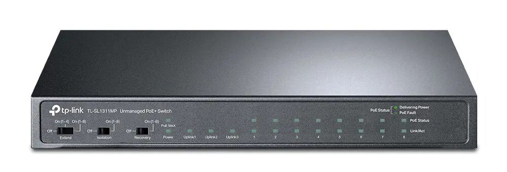 TP-Link Sl1311mp Unamanaged Switch 8x Fe, 3x Ge, 8x Poe Out (802.3af/at)