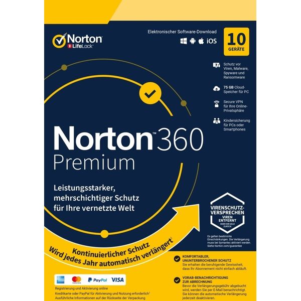 norton 360 premium 2023 pc mac 10 dispositivi 1 anno