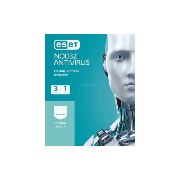 eset nod32 antivirus pc mac 3 dispositivo 1 anno