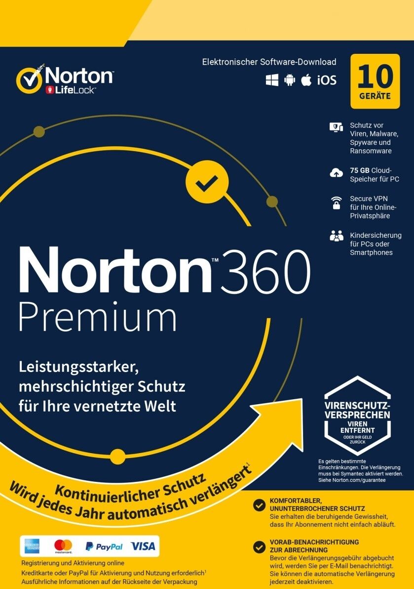 norton 360 premium 2023 pc mac 10 dispositivi 1 anno