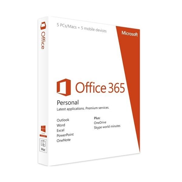 Microsoft Office 365 PERSONAL 5 Utenti PC MAC ESD a VITA