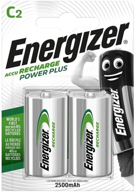 Energizer - Power Plus Batteria Ricaricabile Hr14 C 2500mah 2 Unit