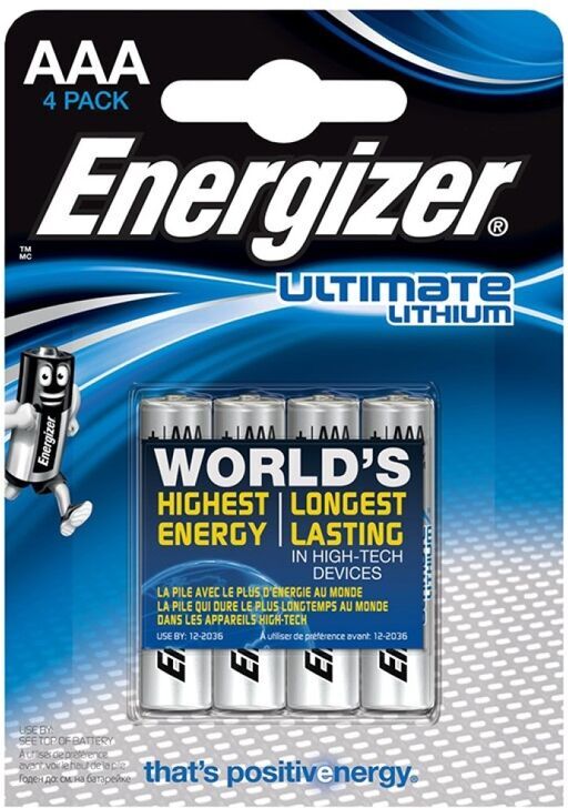 Energizer - Ultimate Litio Aaa L92 Lr03 1,5v *4