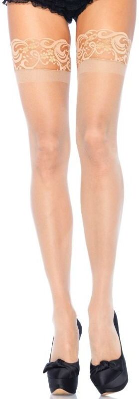 Leg Avenue Hosiery Leg Avenue - Taglia Plus Trasparente Stay Up Beige Taglia Plus