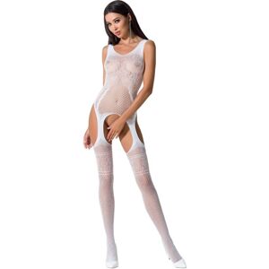 Passion Woman Passion -Donna Bs061 Bodystocking Bianco Taglia Unica