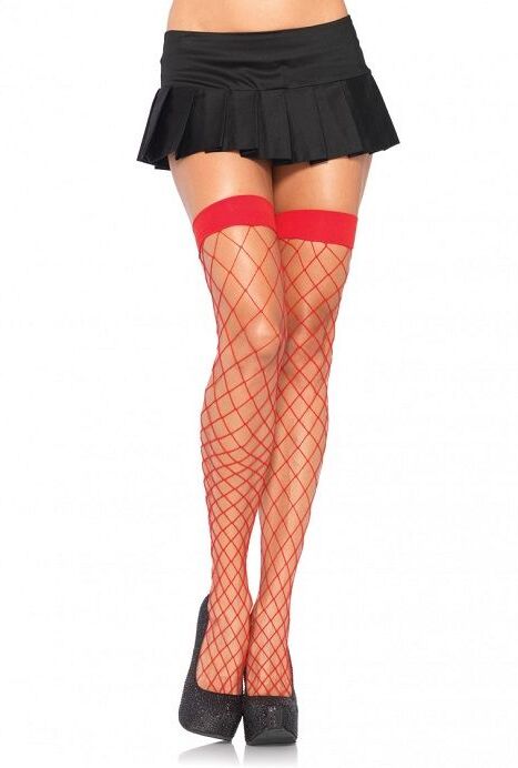 Leg Avenue Hosiery Leg Avenue - Collant A Rete Medio Rosso