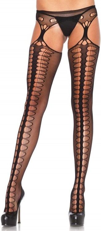 Leg Avenue Hosiery Leg Avenue - Collant Con Giarrettiera Esclusivo Nero