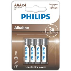 Philips - Batteria Alcalina Aaa Lr03 Confezione Da 4