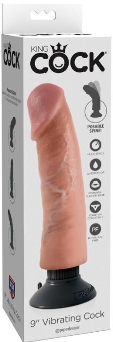 King Cock - Dildo Vibratore 23 Cm Naturale