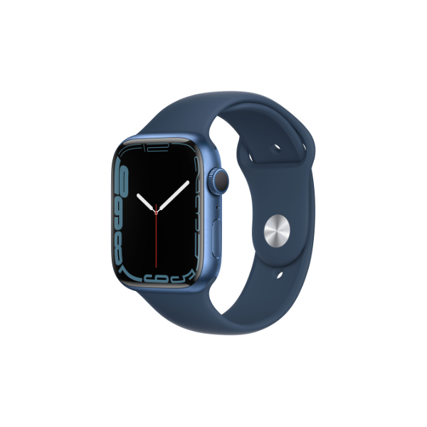 apple watch series 7 gps 45mm alluminio blu con cinturino sport blu abisso usato grado a