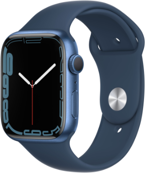 apple watch series 7 gps 45mm alluminio blu con cinturino sport blu abisso usato grado a