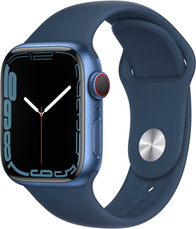 Apple Watch Series 7 GPS + Cellular 41mm alluminio blu con cinturino Sport blu abisso Usato Grado B