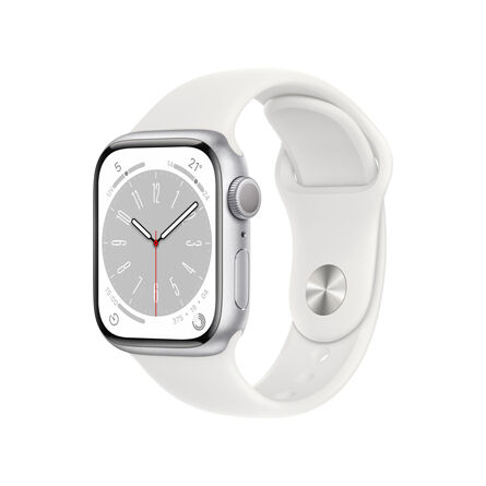Apple Watch Series 8 GPS 45mm alluminio argento con cinturino Sport bianco Usato Grado A
