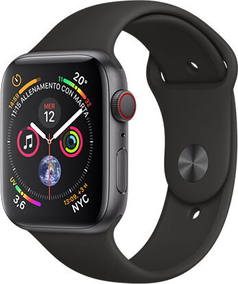 Apple Watch Series 4 GPS + Cellular 44mm alluminio grigio siderale con cinturino Sport nero Usato Grado B