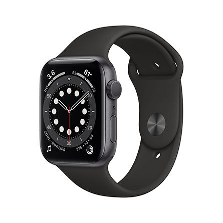 Apple Watch Series 6 GPS 44mm alluminio grigio siderale con cinturino Sport nero Usato Grado A