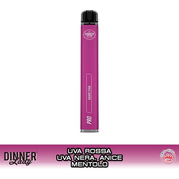 dinner lady grape star vape pen pro sigaretta usa e getta 600 puff