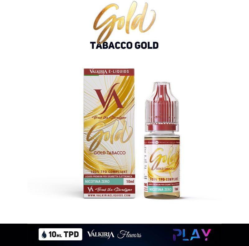 valkiria gold tabacco play liquido pronto nicotina 10 ml