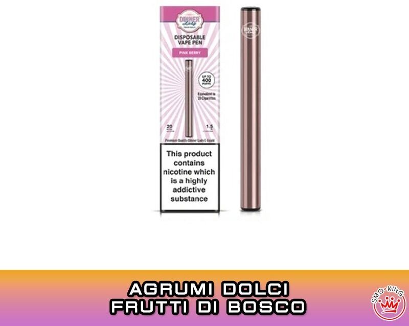 dinner lady pink berry vape pen sigaretta usa e getta 400 puff