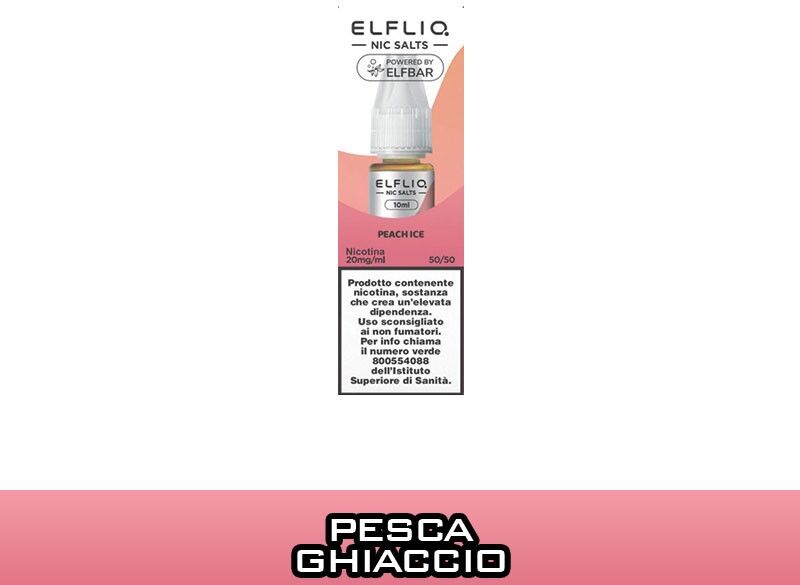 Elfbar PEACH ICE Liquido Pronto Nicotina 10 ml Elfliq by