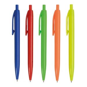 Gedshop 1000 Penna a scatto in plastica colori fluo neutro o personalizzato