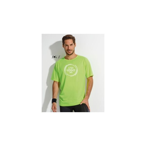 sol's 100 t-shirt uomo sporty traspirante neutro o personalizzato