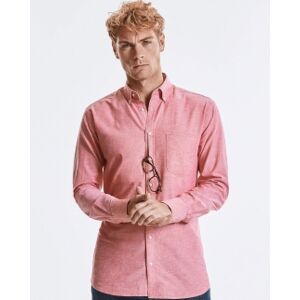 Russell 100 Camicia LS Tailored Washed Oxford neutro o personalizzato